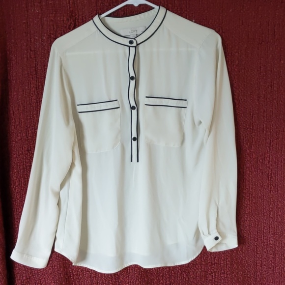 LOFT Tops - Loft! Cream with black accents